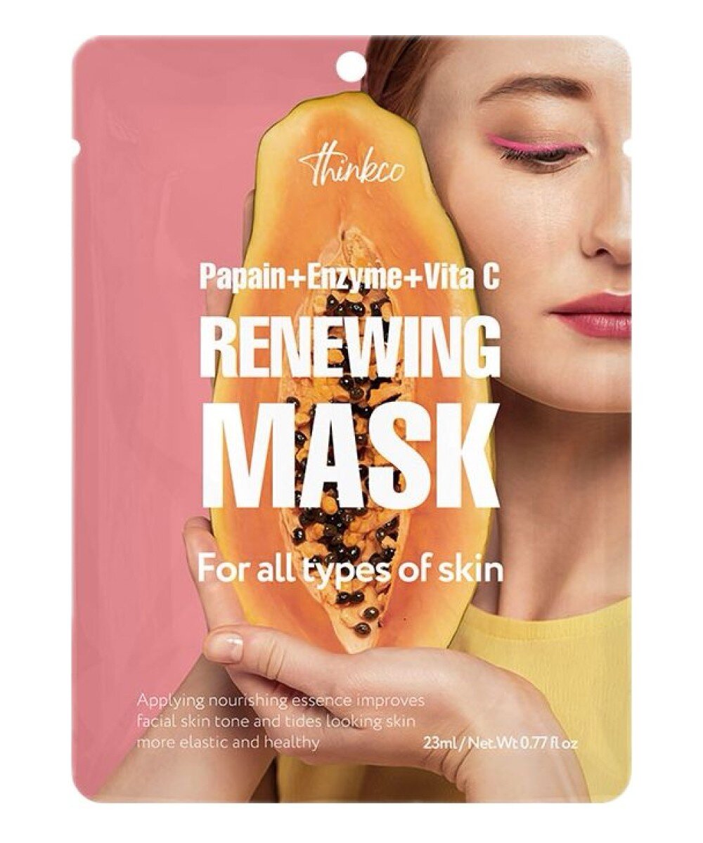 Восстанавливающая тканевая маска для лица  ЭКСТРАКТ ПАПАЙИ, ЭНЗИМЫ И ВИТАМИН С