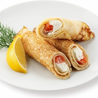 Блинчики с семгой