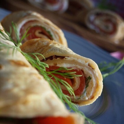 Блинчики с семгой