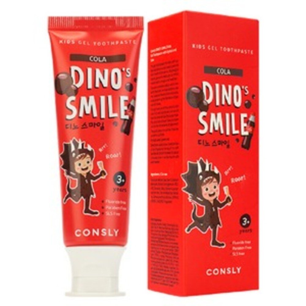 Детская гелевая зубная паста DINO's SMILE c ксилитом и вкусом колы