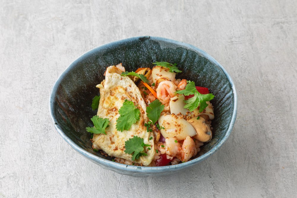 Жаренный рис с морепродуктами