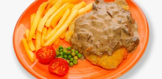 Венский шницель с лесными грибами