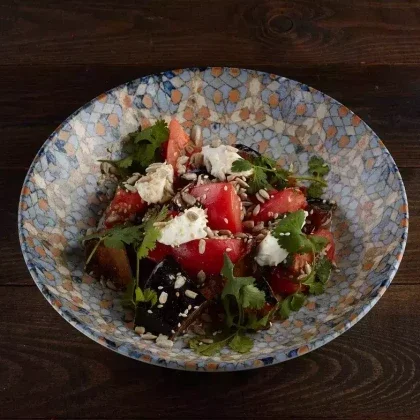 Салат с хрустящими баклажанами