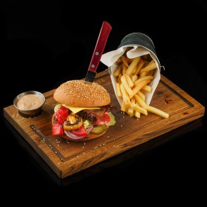 Бургер с брискетом