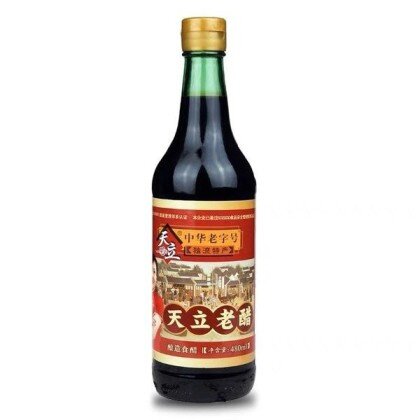 Уксус темный рисовый выдержанный Tianli для приготовления суши, рисовой лапши, маринадов. 420мл