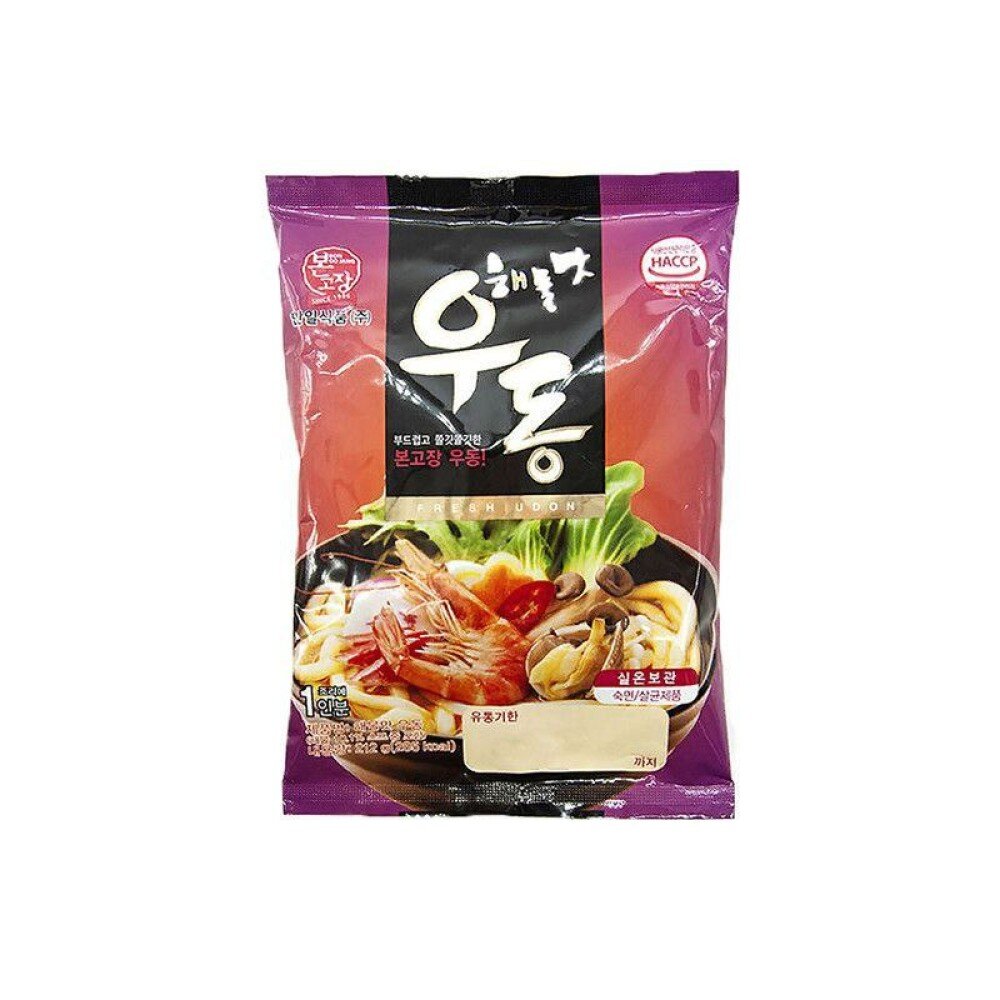 Корейская лапша Удон со вкусом морепродуктов.
