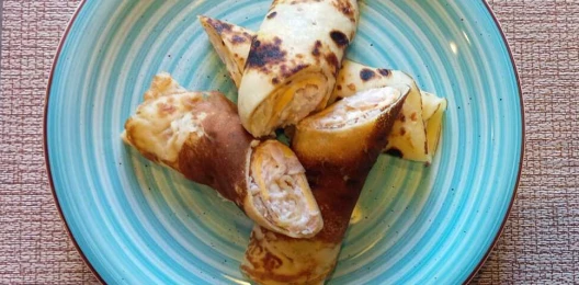 Ролл блинчики с ветчиной и сыром
