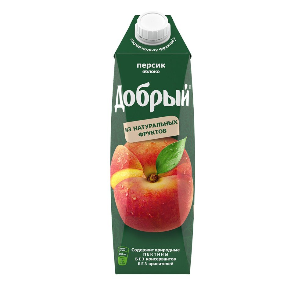 Сок  Персик-Яблоко 1 л Добрый