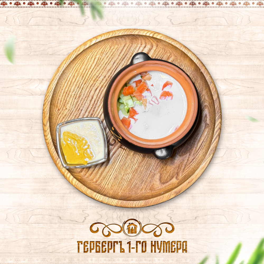 Окрошка с форелью