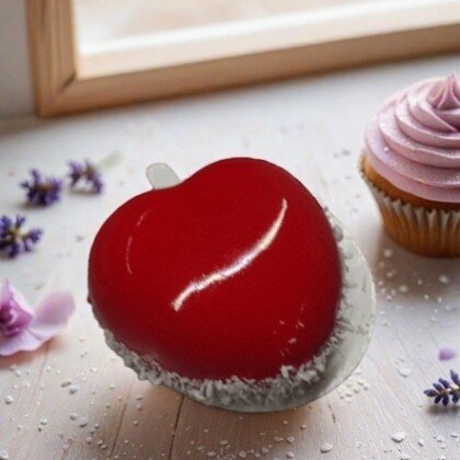 Муссовое сердце с клубникой