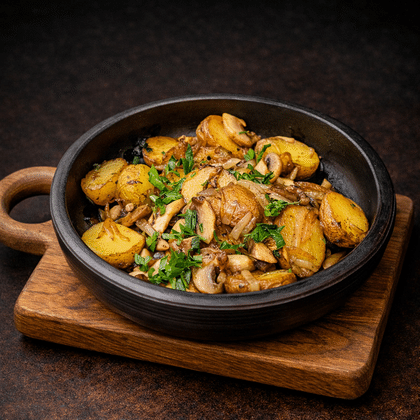 Картофель жареный с грибами