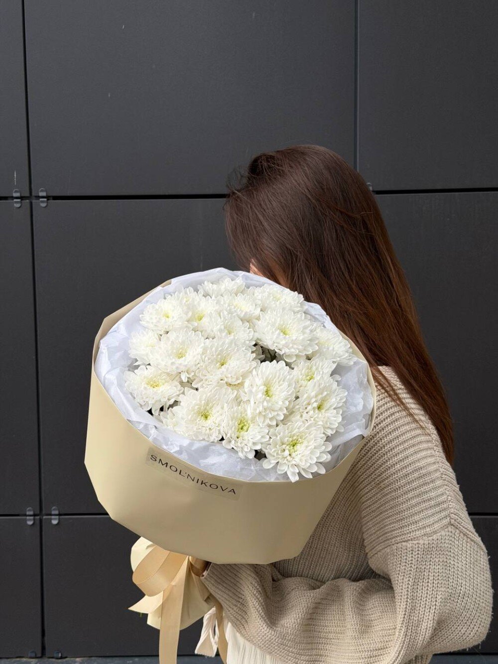 Белый букет хризантем 💕