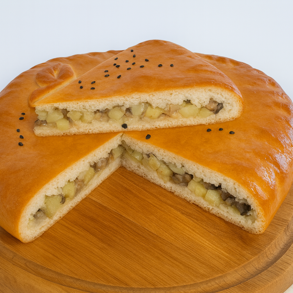 Пирог с картофелем и грибами