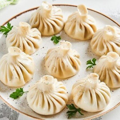 Хинкали со свининой и говядиной