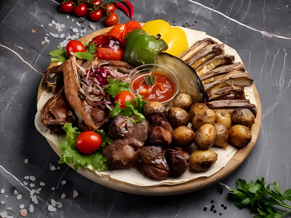 Шашлычный сет из баранины с овощами