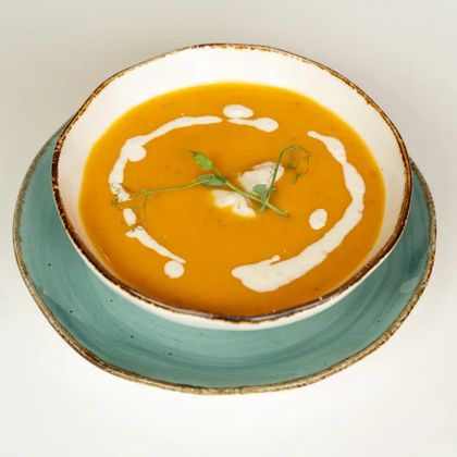 Тыквенный крем-суп с креветкой