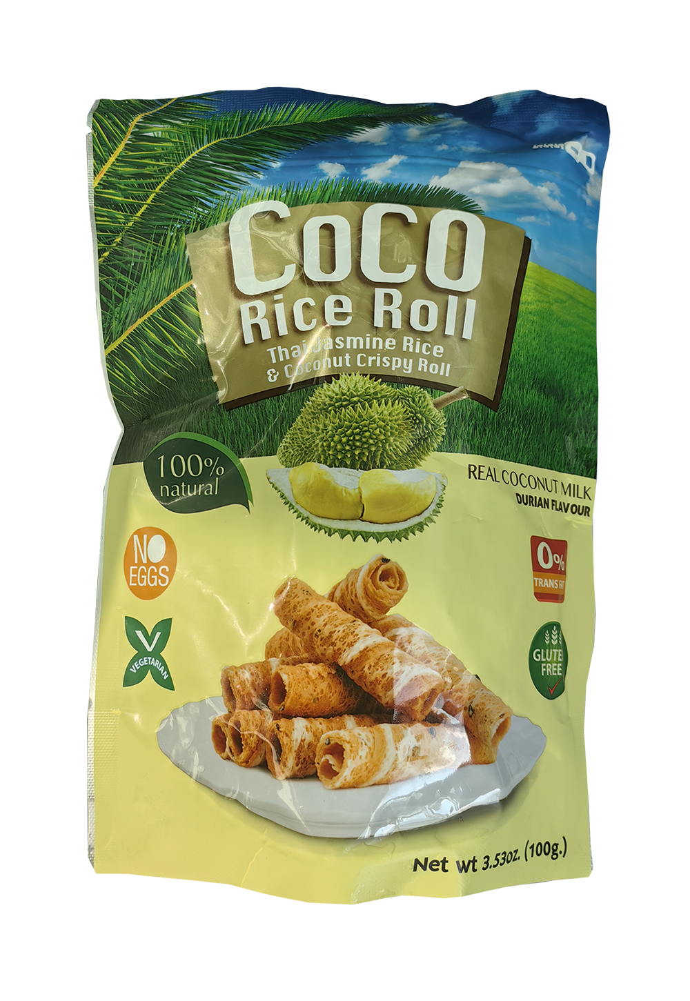 Кокосовые роллы "COCO RICE" со вкусом дуриана