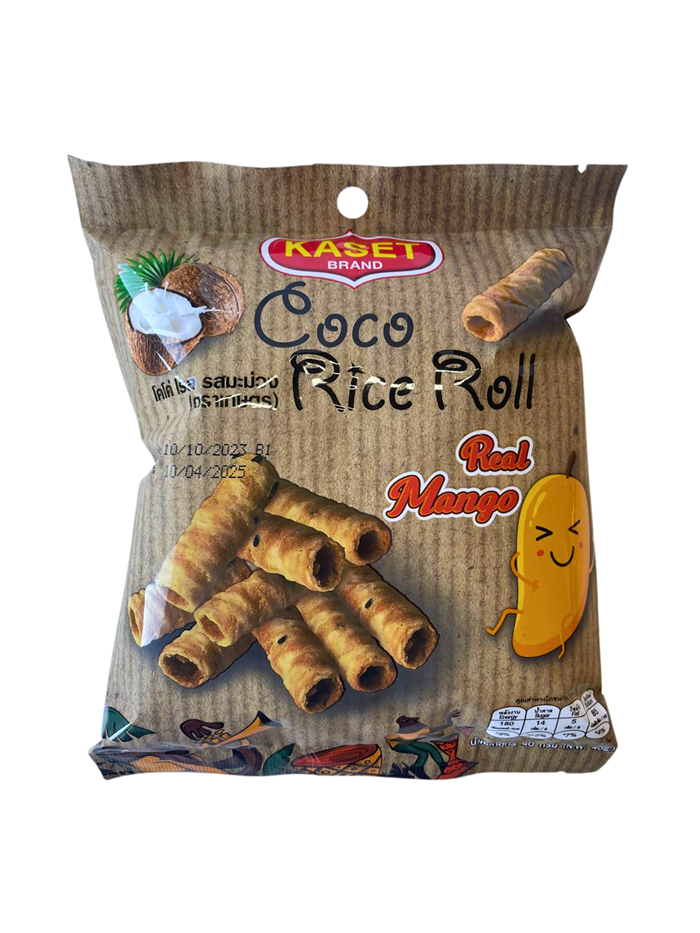 Кокосовые роллы "Kaset" из рисовой муки со вкусом манго