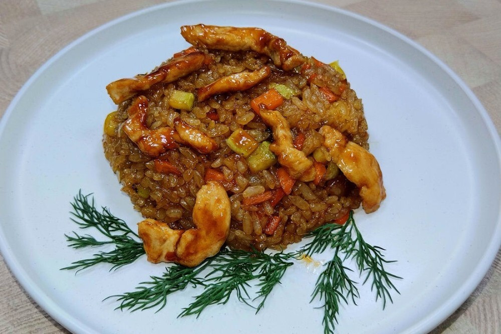 Тяхан с курицей