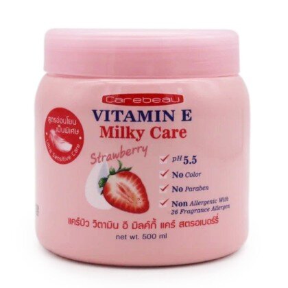 Крем для тела с молочным протеином, витамином Е и экстрактом клубники