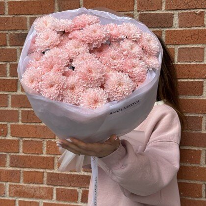 Моно букет из розовых хризантем 💕