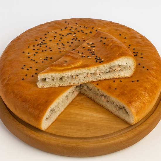 Пирог с горбушей и рисом