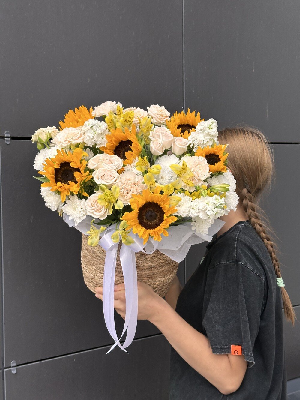Солнечная корзина с цветами 🌻