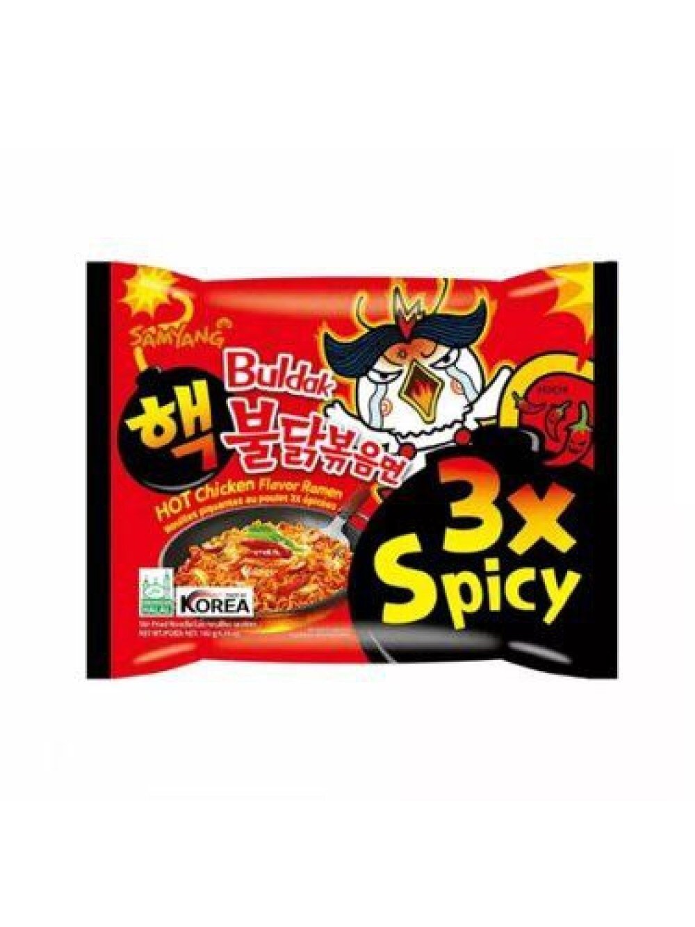 Корейская супер-острая лапша рамен с курицей 3х Spicy