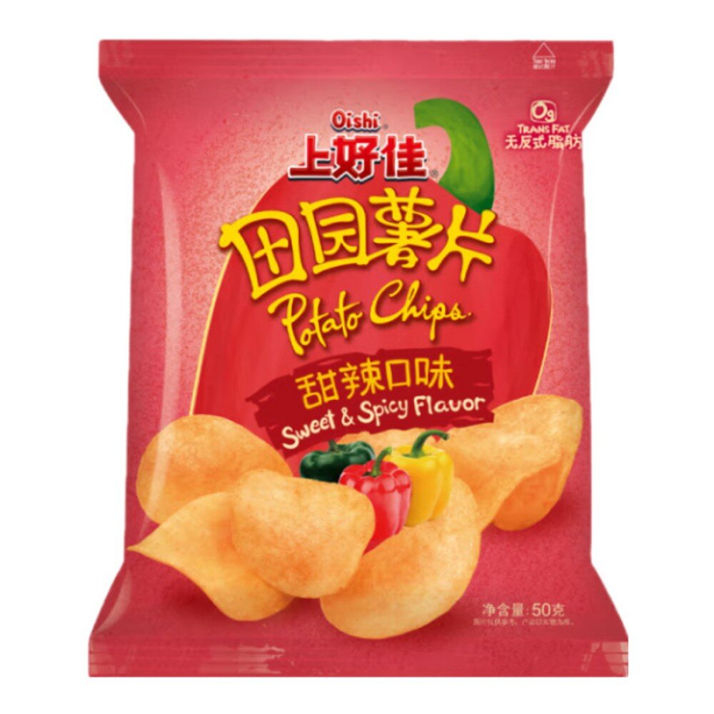 Чипсы c паприкой Oishi Sweet & Spicy flavor