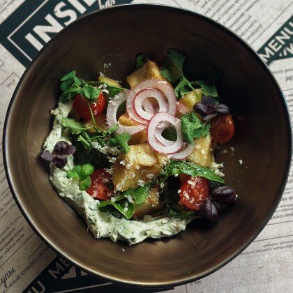 Салат с хрустящими баклажанами