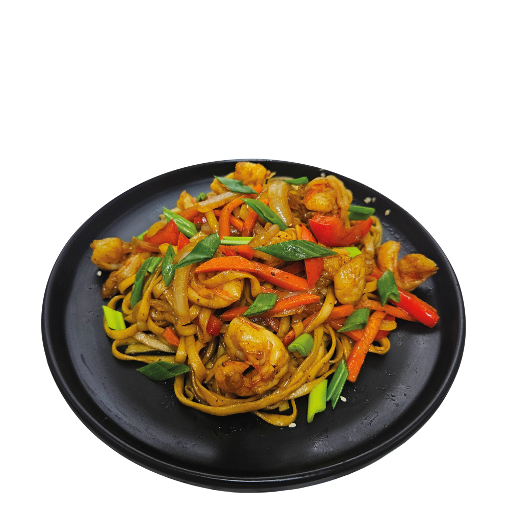 Wok с креветками