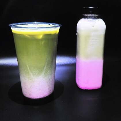 Малиновая матча-латте