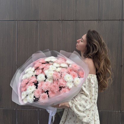 Большой букет нежных хризантем 😍