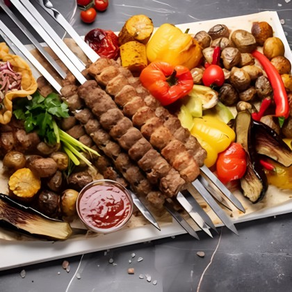 №2 Шашлычный сет из Люля-кебабов с овощами Medium