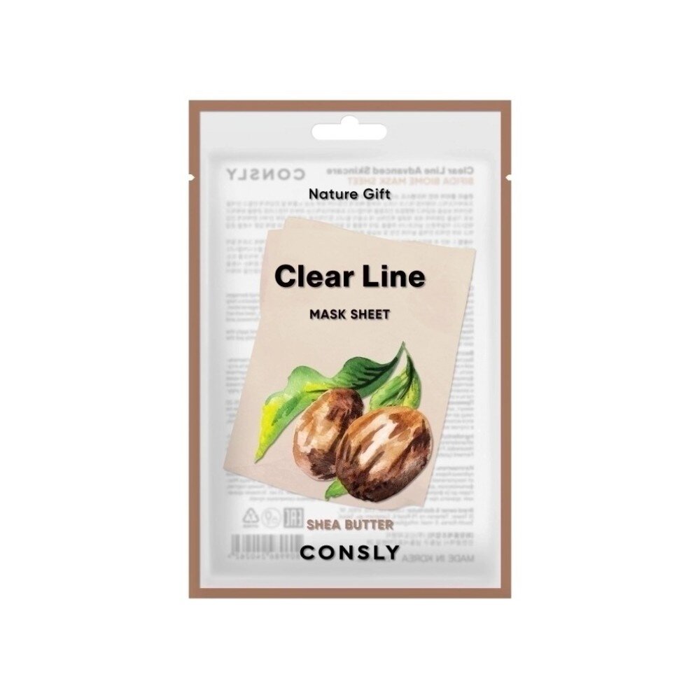 Тканевая маска питательная с маслом ши Clear Line Nature Gift Shea Butter Mask Sheet
